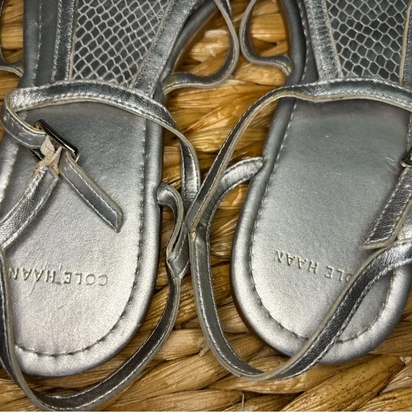 Cole Haan Silver Leather Sandals - Picture 8 of 16